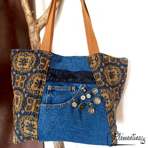 Sac cabas boutons